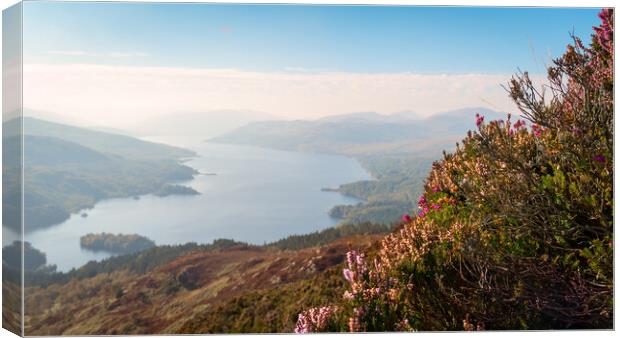 Stunning view of Loch Katrine from Ben A'an. Canvas Print by Andrea Obzerova