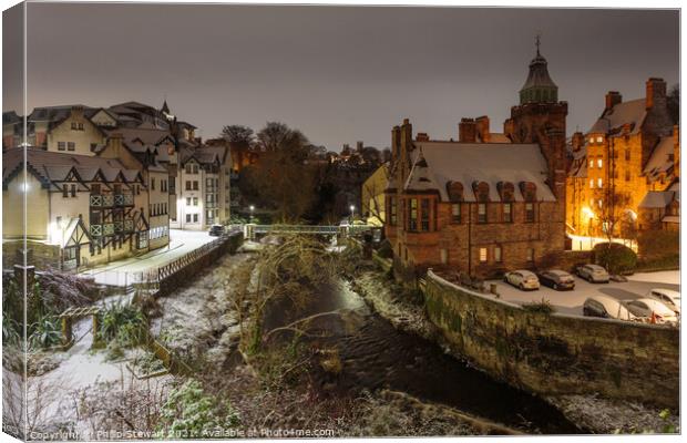 Snowy Dean Village, Edinburgh Canvas Print by Philip Stewart