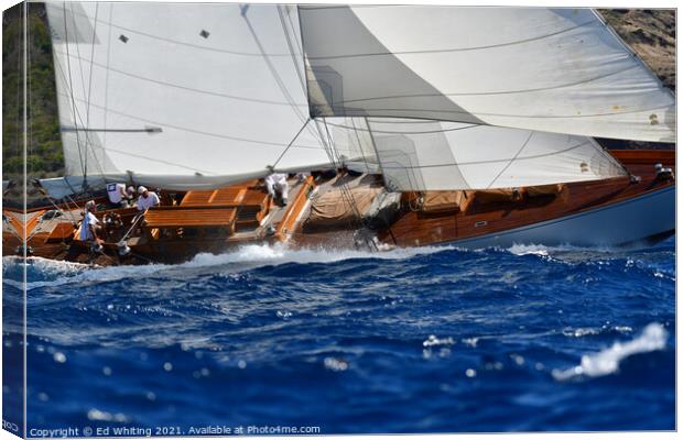 The Blue Peter. 1930 65ft Classic yacht.  Canvas Print by Ed Whiting