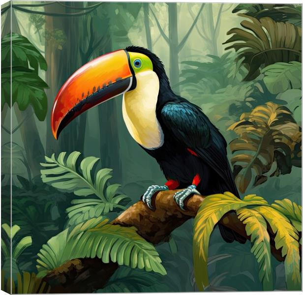 A Colorful Toucan Canvas Print by Massimiliano Leban