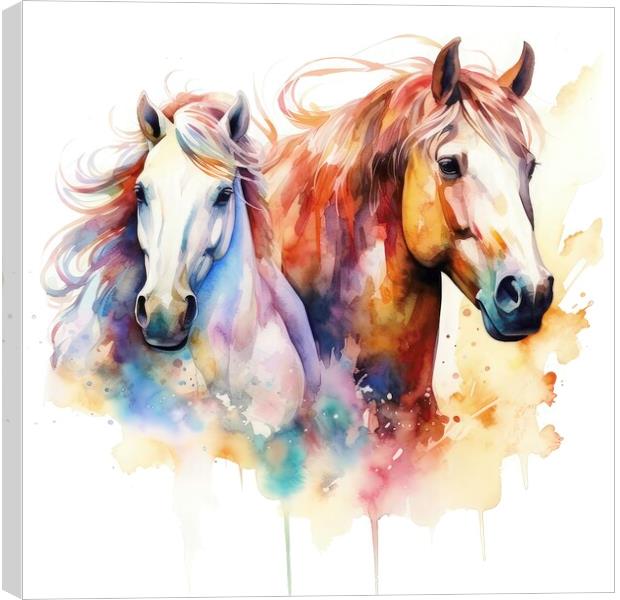 Two horses Canvas Print by Massimiliano Leban