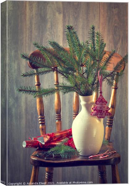 Decorating For Christmas Canvas Print by Amanda Elwell