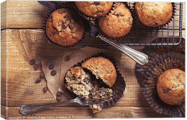 Chocolate Chip Muffins Canvas Print by Amanda Elwell