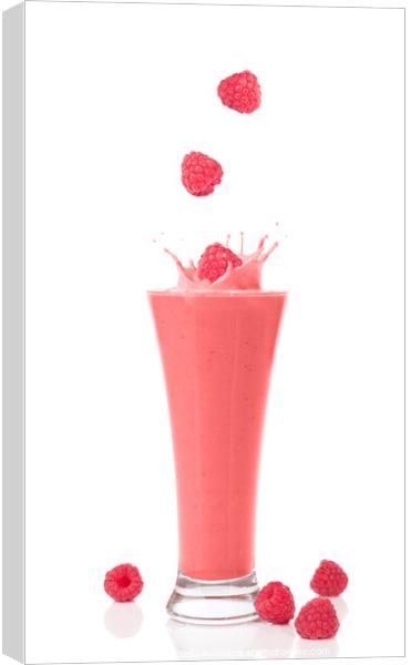 Raspberry and Strawberry Smoothie Canvas Print by Amanda Elwell