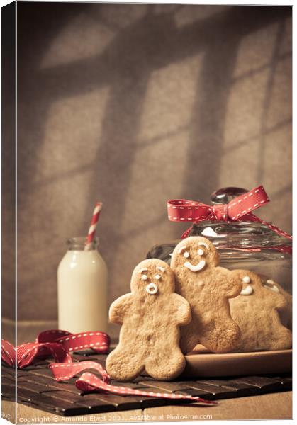 Gingerbread Men Canvas Print by Amanda Elwell