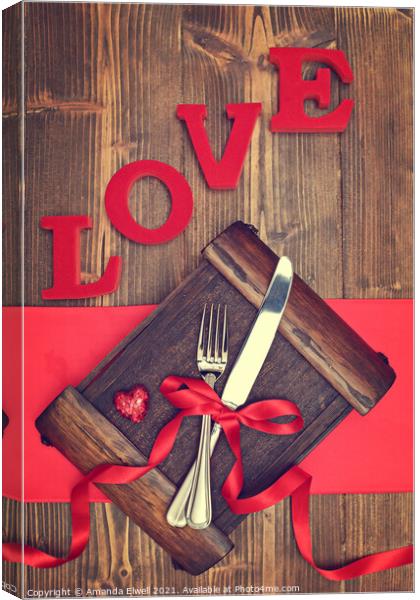 Valentine's Cutlery Canvas Print by Amanda Elwell