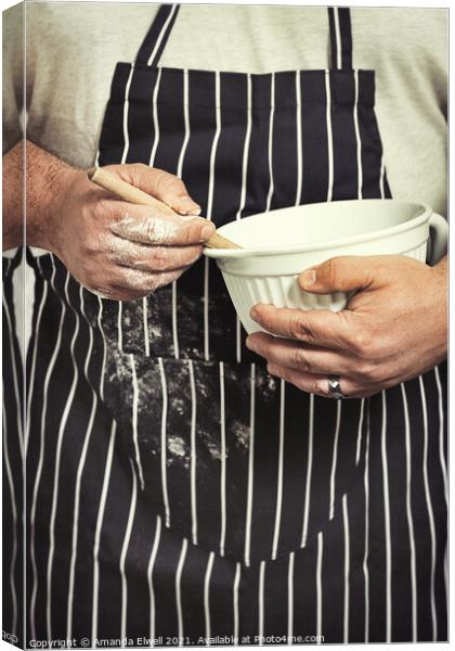 Baker With Mixing Bowl Canvas Print by Amanda Elwell