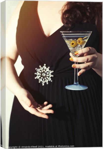 Drinking Cocktails Canvas Print by Amanda Elwell