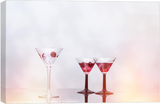 Cocktail Glass Filled With Ice  Canvas Print by Amanda Elwell