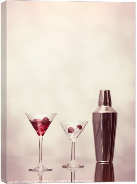 Cocktails At The Bar Canvas Print by Amanda Elwell