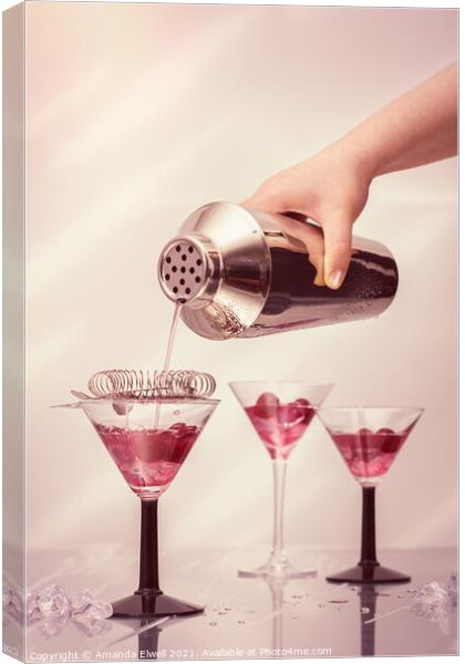 Pouring Cocktails Canvas Print by Amanda Elwell