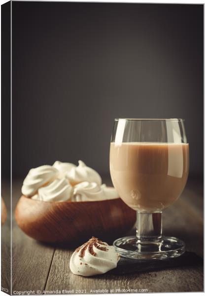 Drink With Meringues Canvas Print by Amanda Elwell