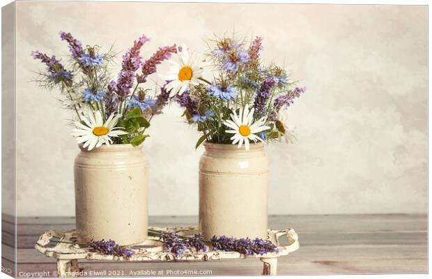 Lavender & Daisies Canvas Print by Amanda Elwell