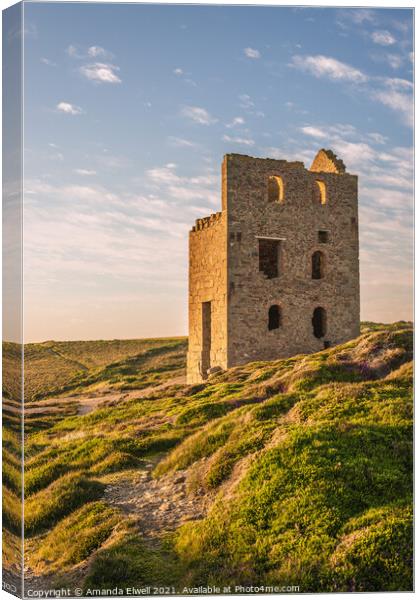 Tin Mine Cornwall St. Agnes Canvas Print by Amanda Elwell