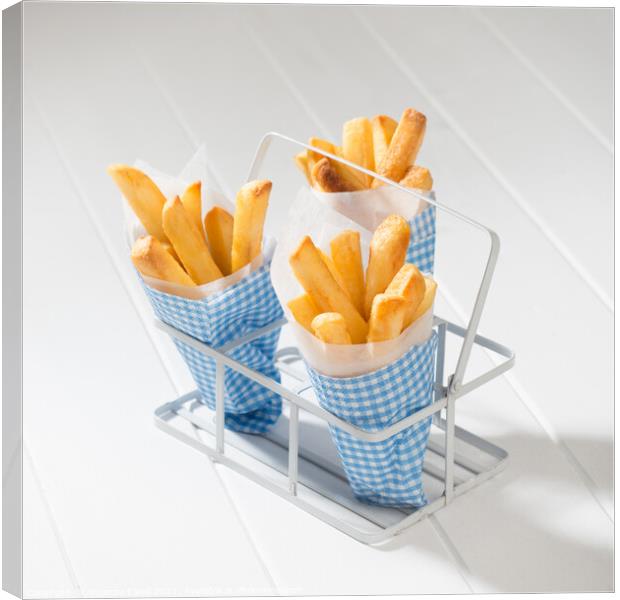 Portions Of Fries Canvas Print by Amanda Elwell