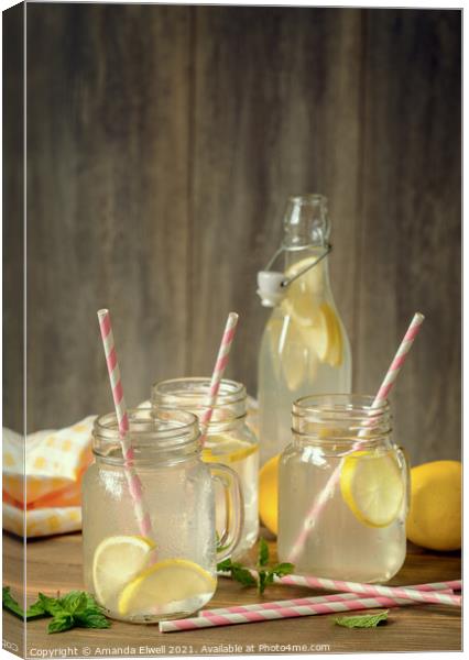 Vintage Lemon Drinks Canvas Print by Amanda Elwell