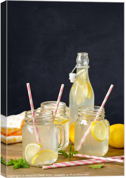 Homemade Lemon Drinks Canvas Print by Amanda Elwell