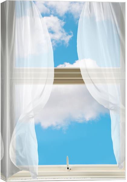 Billowing Voile Curtains Canvas Print by Amanda Elwell