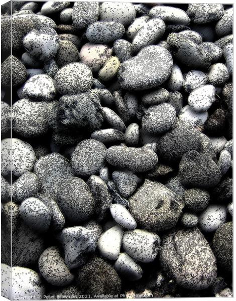 Abstract textured pebbles Canvas Print by Peter Brownlow