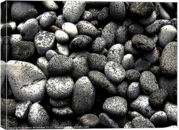 Abstract textured pebbles Canvas Print by Peter Brownlow