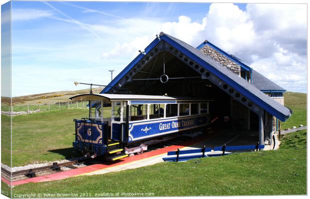 The Great Orme Tramway tram Canvas Print by Peter Brownlow