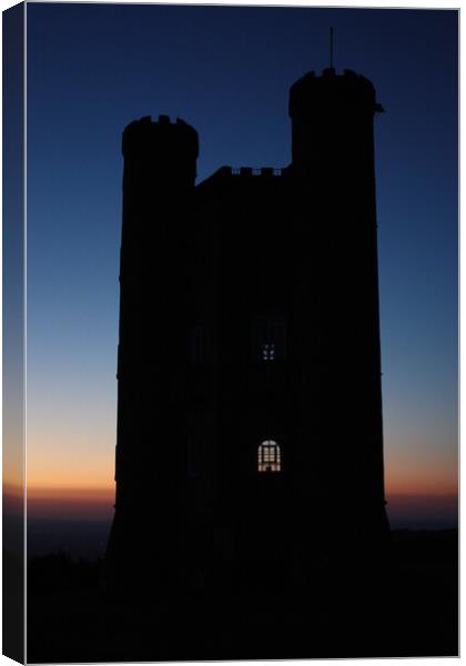 Broadway Tower at sunset Canvas Print by Claire Turner