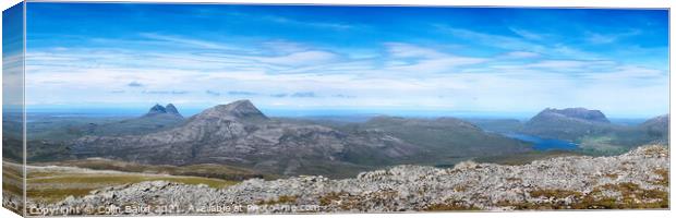 Canisp, Suilven and Quinag panorama in Assynt Canvas Print by Colin Baird