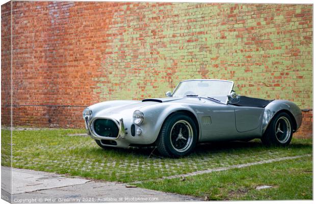 CLASSIC COBRA SPORTS CAR SILVER Canvas Print by Peter Greenway