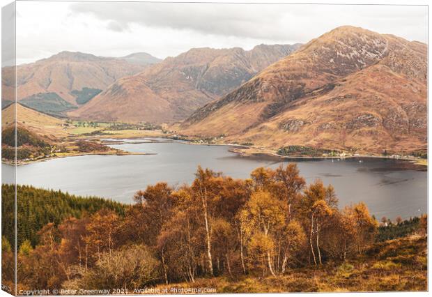 The 'Five Sisters' Viewpoint In The Scottish Highl Canvas Print by Peter Greenway