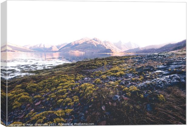Landscape Around Ratagan Beach In The Scottish Highlands Canvas Print by Peter Greenway