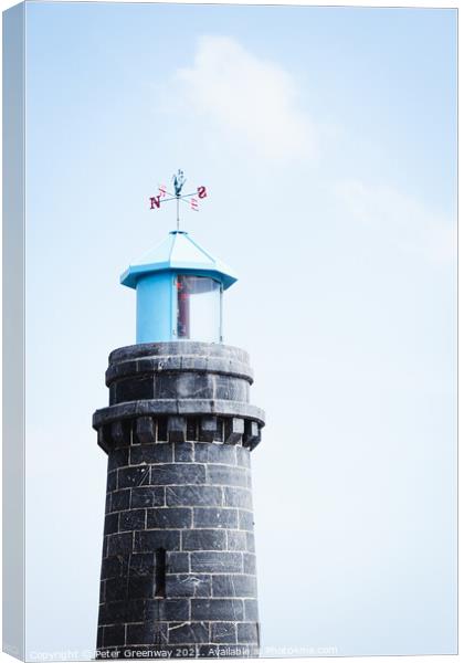 The Harbour Lighthouse in Teignmouth, Devon Canvas Print by Peter Greenway