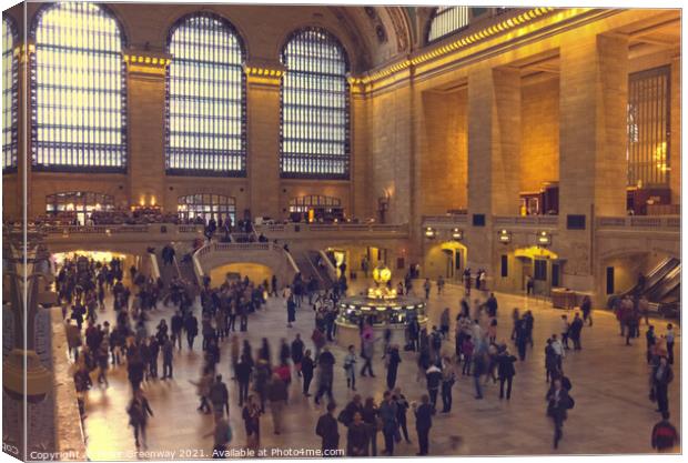 People Milling Around At Grand Central Station in  Canvas Print by Peter Greenway
