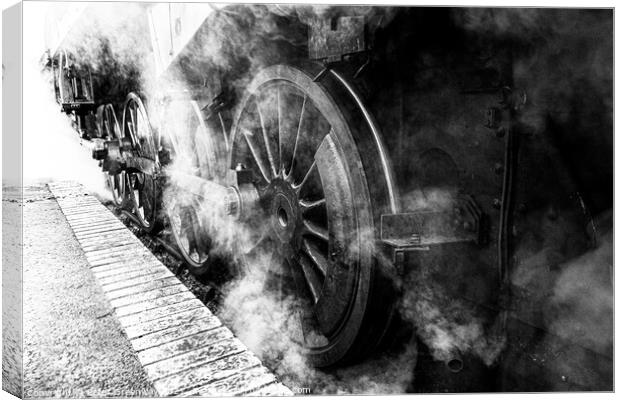 Steam train steaming at Platform - Watercress Line Canvas Print by Peter Greenway