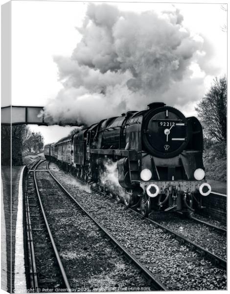 Vintage Steam Train - Watercess Line Canvas Print by Peter Greenway