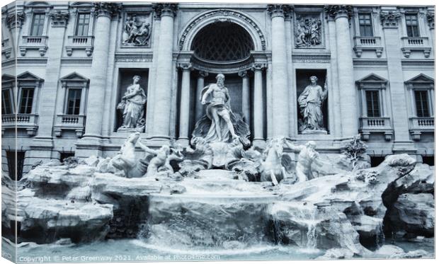 The Trevi Fountain, Rome, Italy Canvas Print by Peter Greenway