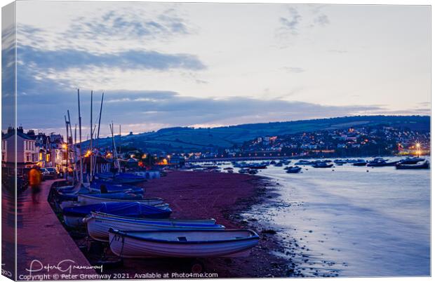Shaldon Seafront In Long Exposure Canvas Print by Peter Greenway