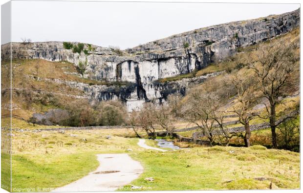 Malham Cove in Winter, North Yorkshire Canvas Print by Peter Greenway