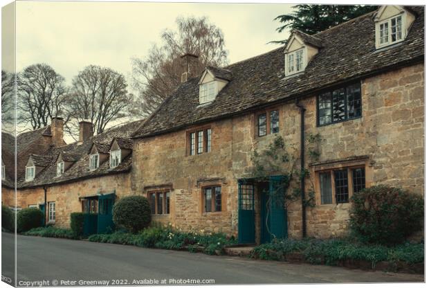 The Quintessential English Village Of Snowshill In The Cotswolds Canvas Print by Peter Greenway