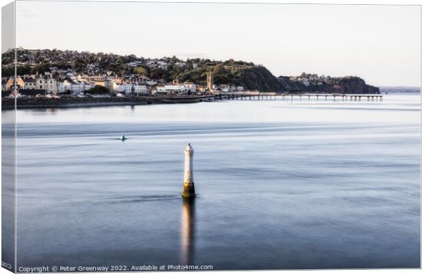 Lighthouse Beacon On The Ness At Shaldon Ay Dawn Canvas Print by Peter Greenway