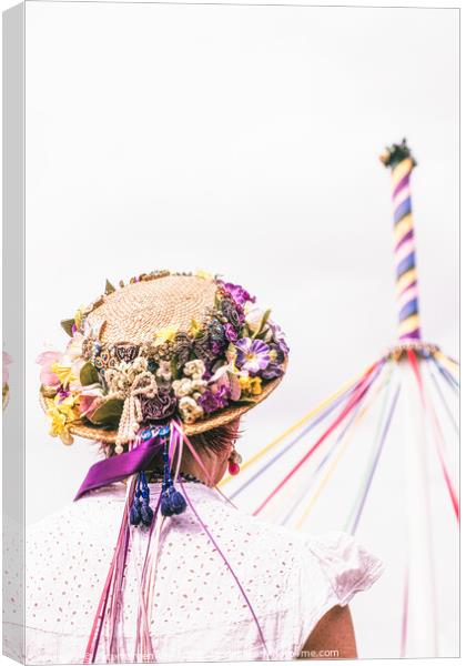Traditional English Maypole Dancing Canvas Print by Peter Greenway
