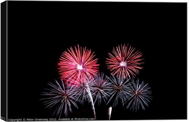 Fireworks At The British Firework Championships Canvas Print by Peter Greenway