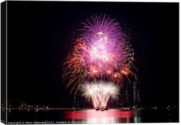 2022 British Firework Championships From The Queen Canvas Print by Peter Greenway