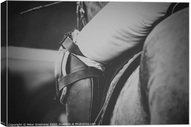 Leg Of A Mounted Polo Player Canvas Print by Peter Greenway