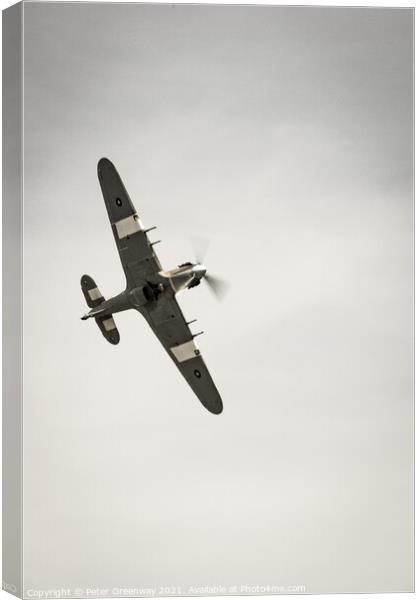 British World War II Hurricane Fighter Canvas Print by Peter Greenway