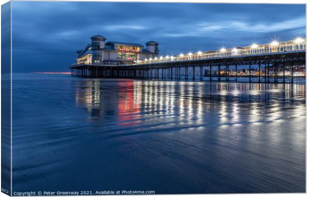 Long Exposure Of Weston-super-Mare Pier With Refle Canvas Print by Peter Greenway