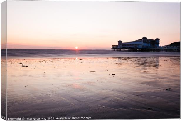 The Grand Pier, Weston-Super-Mare At Sunset Canvas Print by Peter Greenway