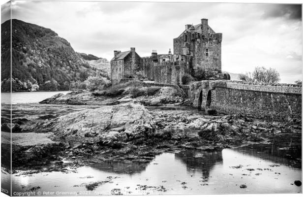 Eilean Donan Castle in The Scottish Highlands Canvas Print by Peter Greenway