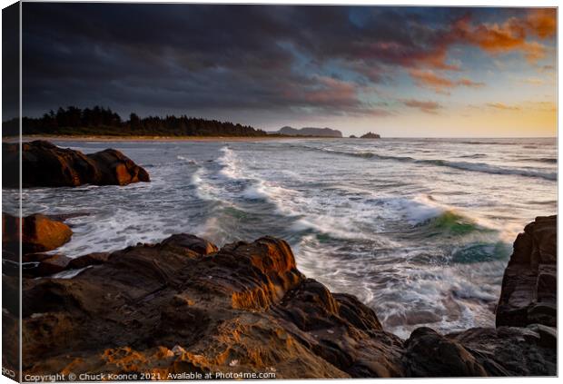 Hobuck Beach Sunset Canvas Print by Chuck Koonce