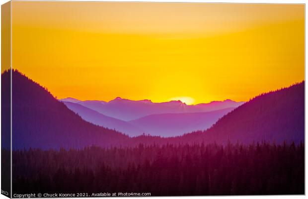 Sunset in a Valley Canvas Print by Chuck Koonce