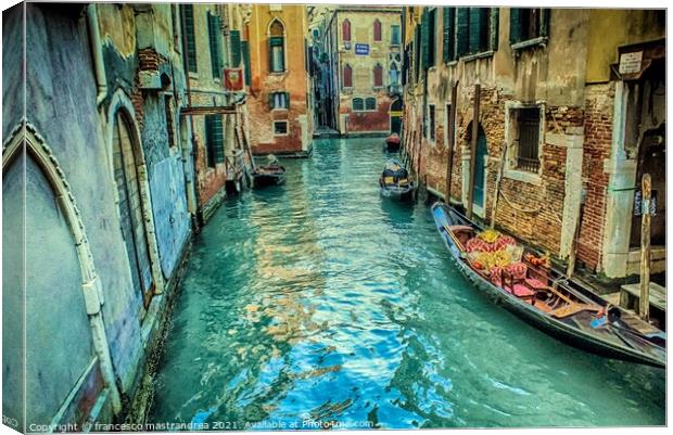 Venice Canal Canvas Print by francesco mastrandrea